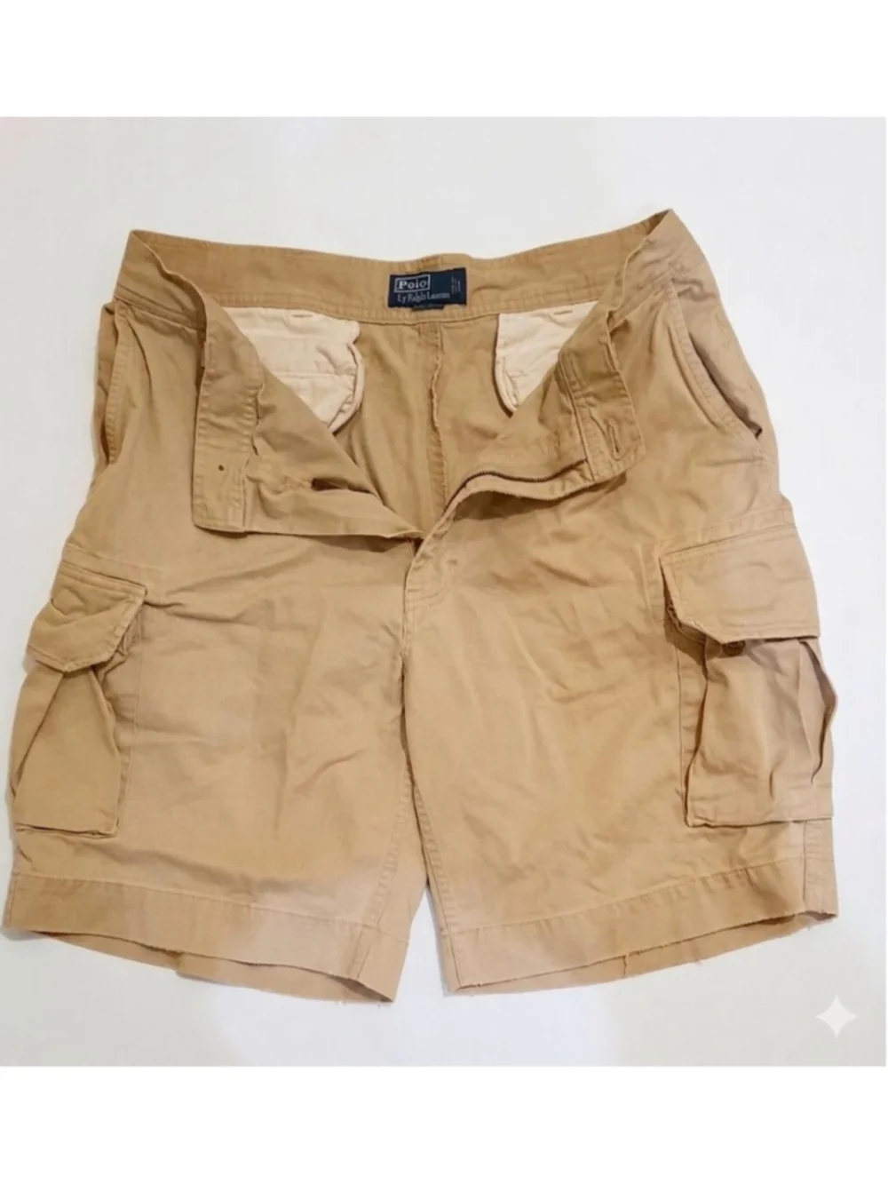 Vintage Polo By Ralph Lauren 67 Chino Shorts Cargo Tan Mens Size 36